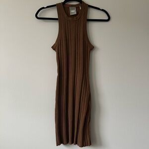 Kith Brown Ribbed Mini Dress